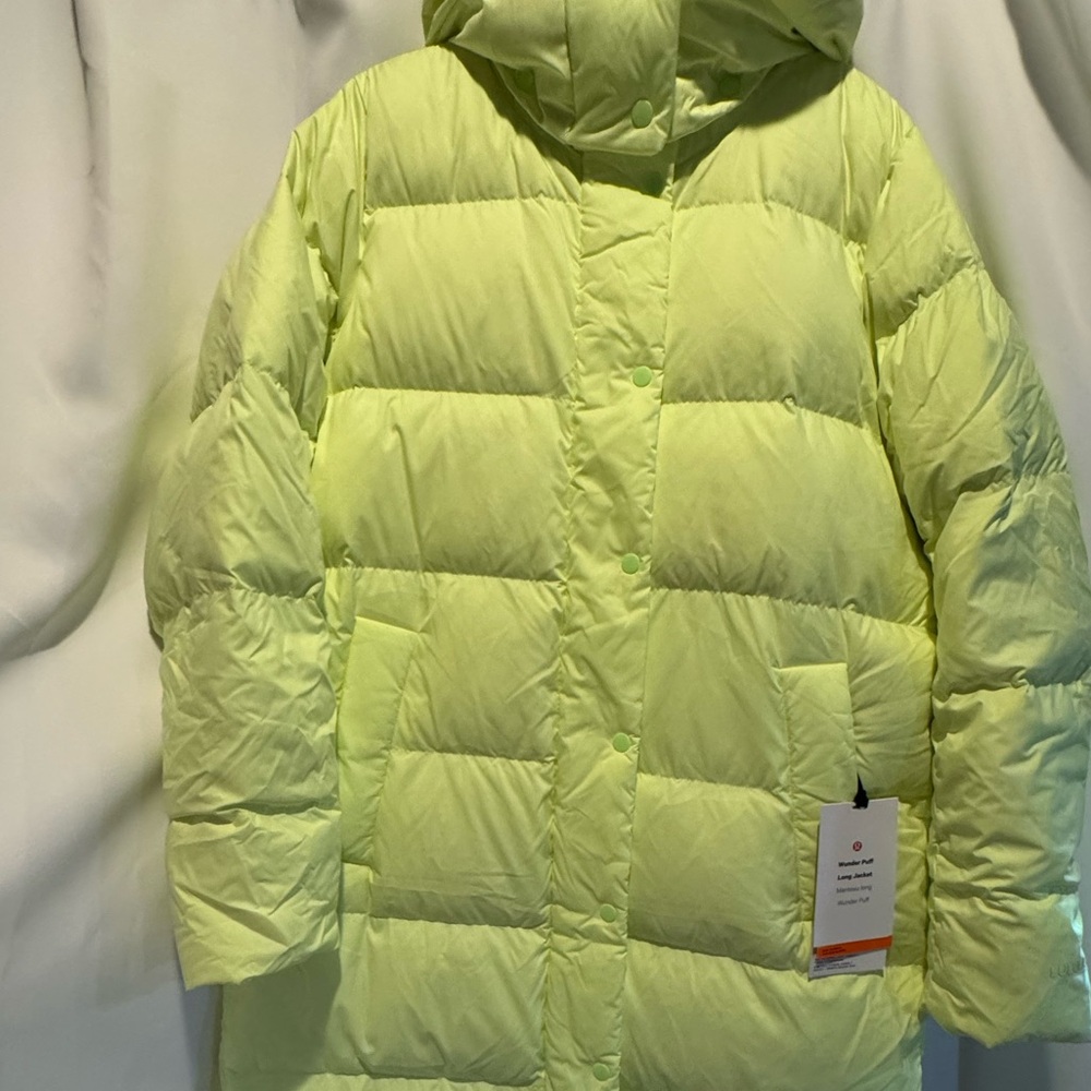 Lululemon Wunder Puff Long Jacket Size 6 NWT Faded Zap